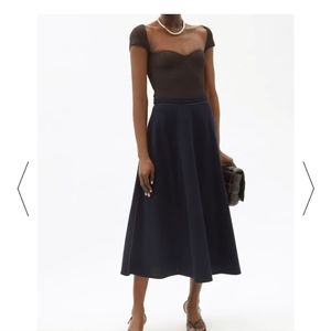 Max MaraDouglas Wool Maxi Skirt w/ Contrast Piping